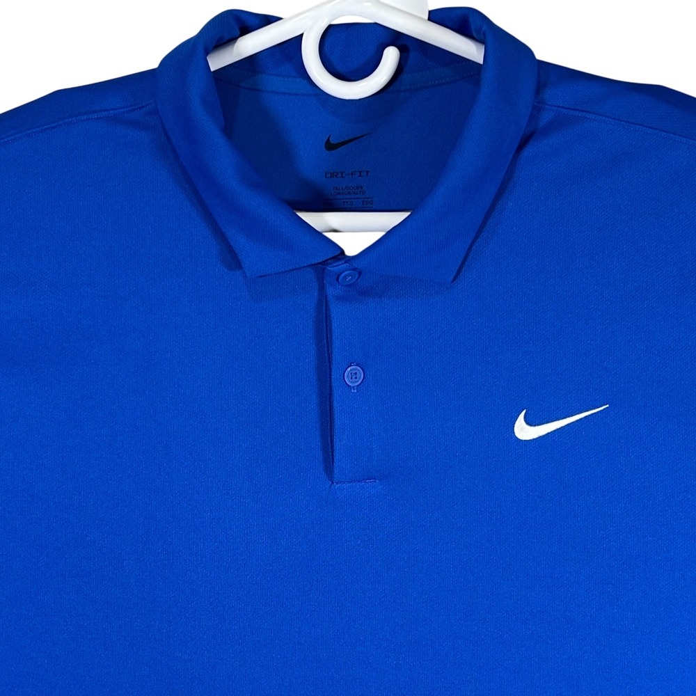 Nike Dri-FIT Polo Shirt Men's Size 2XL Tall Blue Short Sleeve Golf Lightweight